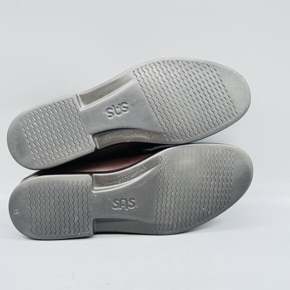 SAS Brown Leather Slip-On Loafers main image 6